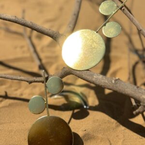 Minimalist Triple Disc Gold Earrings